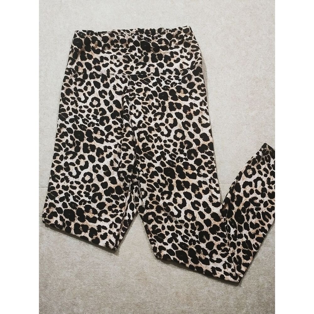 Leopard Print High-Waist Leggings - Black & Tan
